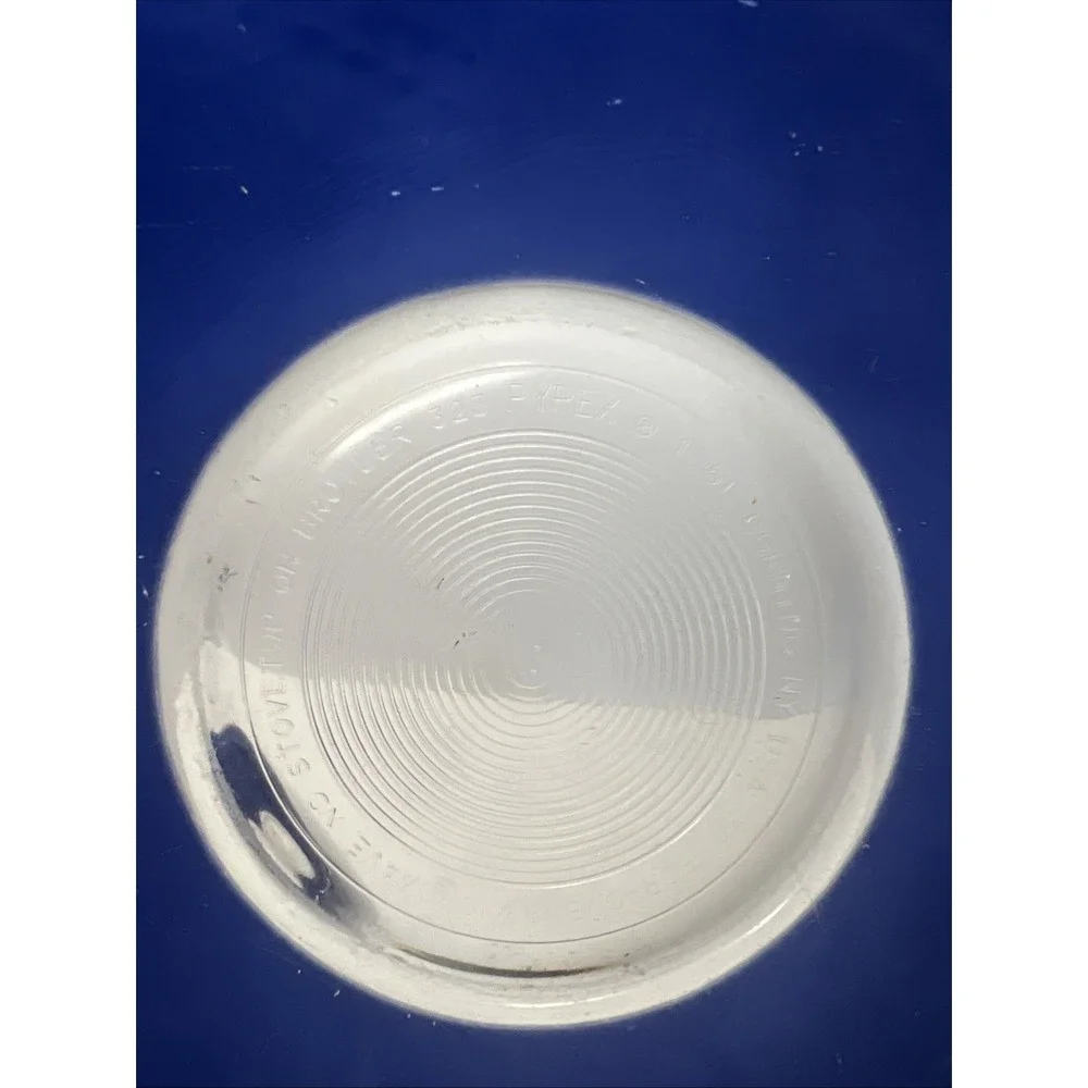 Vintage 80s Pyrex Cobalt Blue Over Clear Glass Nesting Mixing Bowls 322 And 323